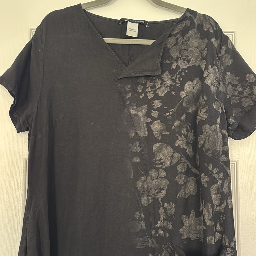 Elemente Clemente Linen Oversized Tunic Midi Lagenlook Dress Size 4 - Picture 2 of 10